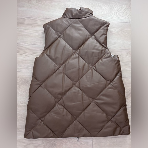 Lafayette 144 New York Albi reversible quilter leather and wool down vest - Picture 4 of 13